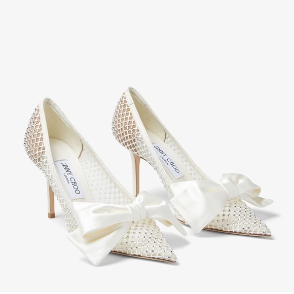 New Jimmy Choo Love 100 Crystal Satin Bow Pump - Picture 4 of 11